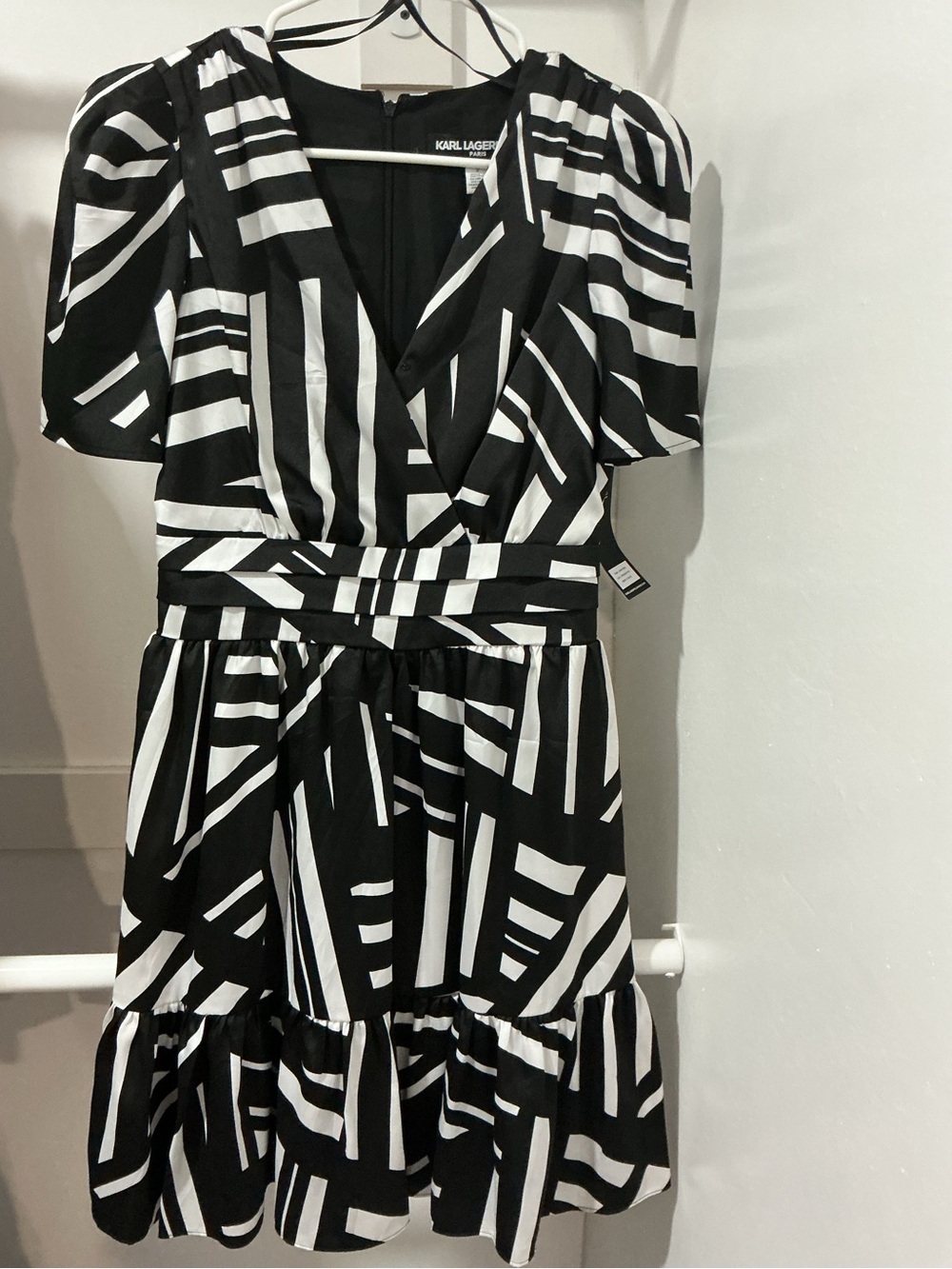 Karl Lagerfeld Black & White Geometric Dress